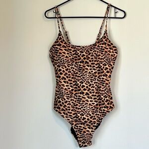 NEW Leopard Print One-Piece Swimsuit - Large